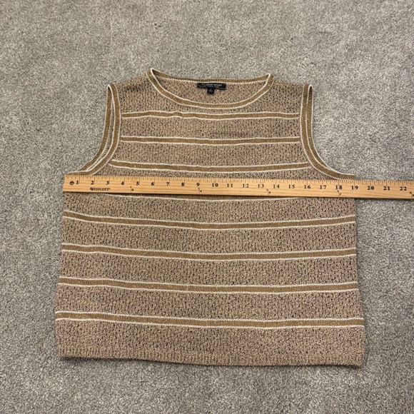 St. John Sport Metallic Striped Gold Knit Tank Too Size Small EUC - Picture 7 of 9